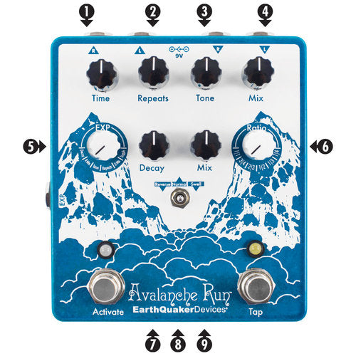 EarthQuaker Devices Avalanche Run V2 Stereo Reverb and Delay
