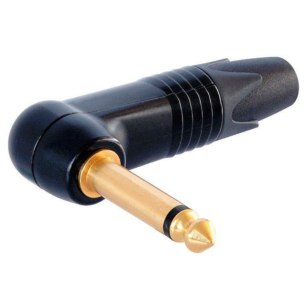 Neutrik NP2RX-B - 1/4 TS Connector Right Angle Black/Gold