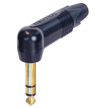 Neutrik NP3RX-B - 1/4 TRS Connector Right Angle Black/Gold