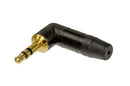 Neutrik NTP3RC-B - 3.5mm 1/8 TRS Right Angle Black/Gold