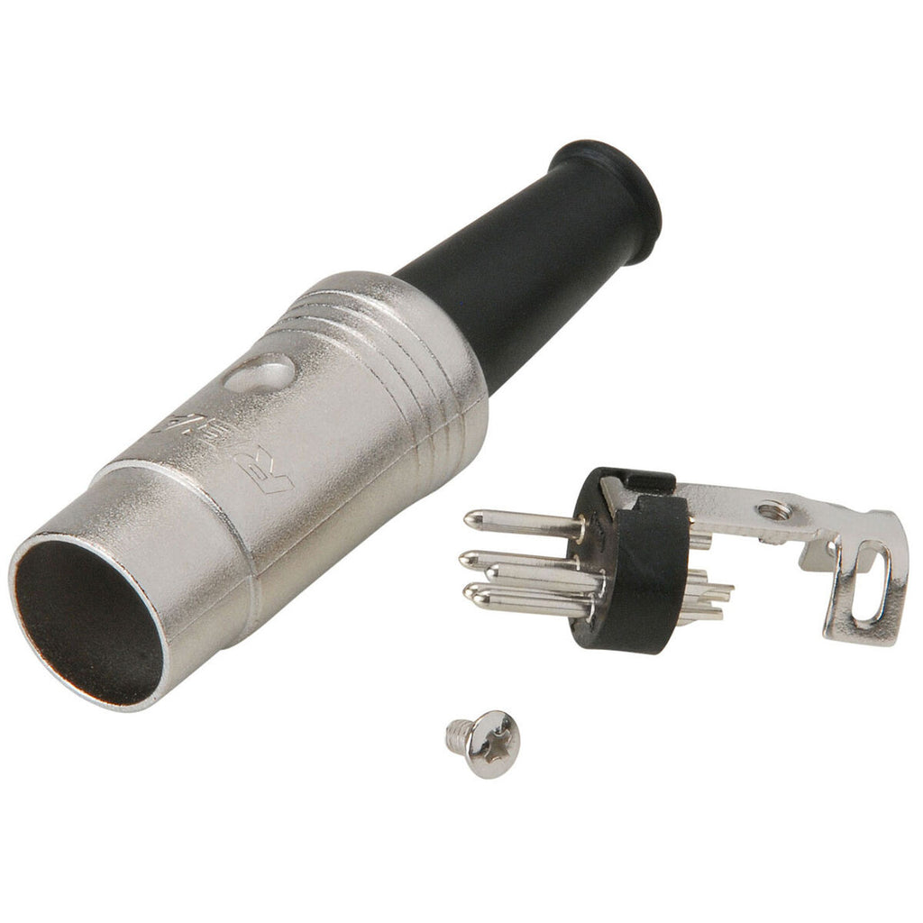 Neutrik REAN NYS322 5-Pin MIDI Male Connector - Silver-Plated Contacts For Reliable Signal