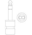 Squareplug SPS7-SBK - 1/4 TRS Connector Black
