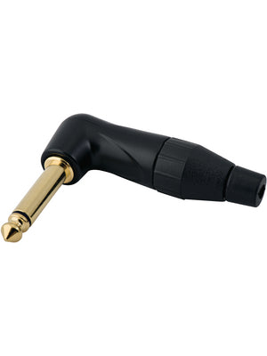 Amphenol TM2RBJ-AU  -  ¼ TS Connector Black/Gold Right Angle