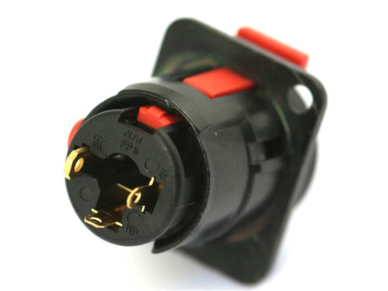 Neutrik NJ3FP6C-B - Châssis Jack d'entrée 1/4 TRS Noir/Or