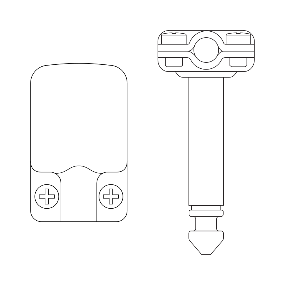 SquarePlug SP500BK - 1/4 TS Connector Right Angle Black