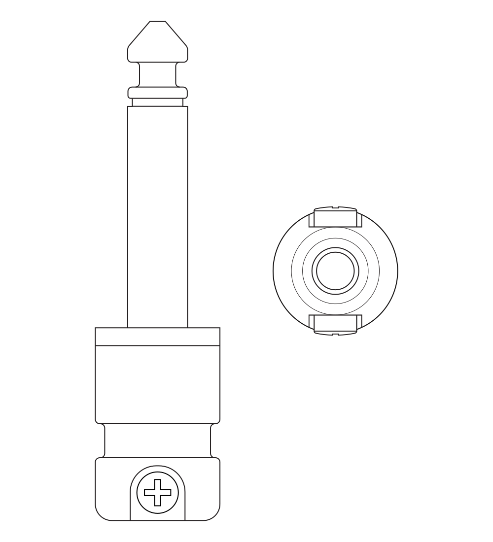 Squareplug SPS4BK - 1/4 TS Connector Black