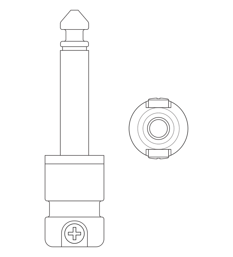 Squareplug SPS4BK - Connecteur 1/4 TS Noir