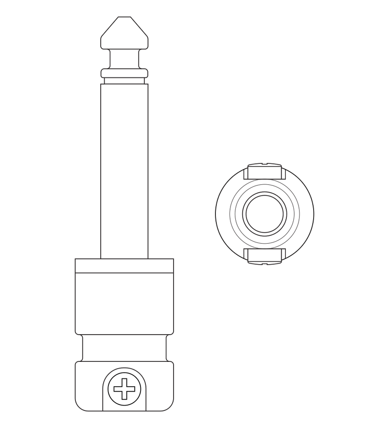Squareplug SPS5BK - 1/4 TS Connector Black